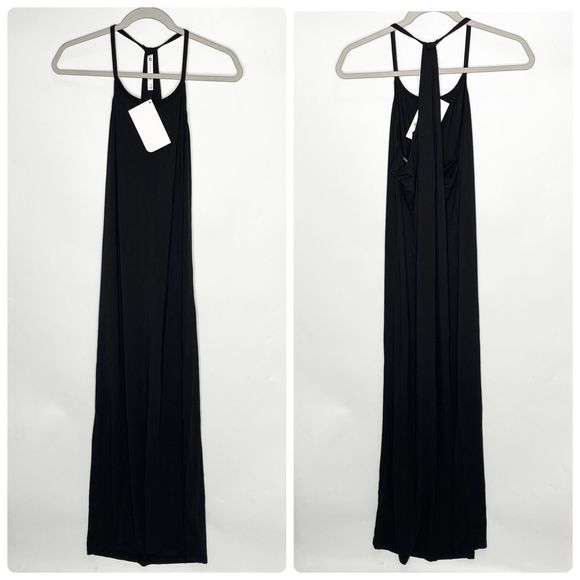 NWT Fabletics Black Racerback Neema Minimalist Maxi Tank Dress Women's Size S - Picture 3 of 10